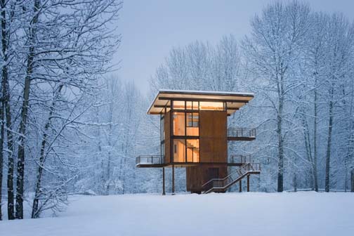 Tom Kundig's structures resemble haiku: brief in their economy, utilizing the minimum and most immediate of materials to invoke resonance; they have zen capabilities—they bend in the wind, glisten (and rust) in the rain, illuminate with the snow...